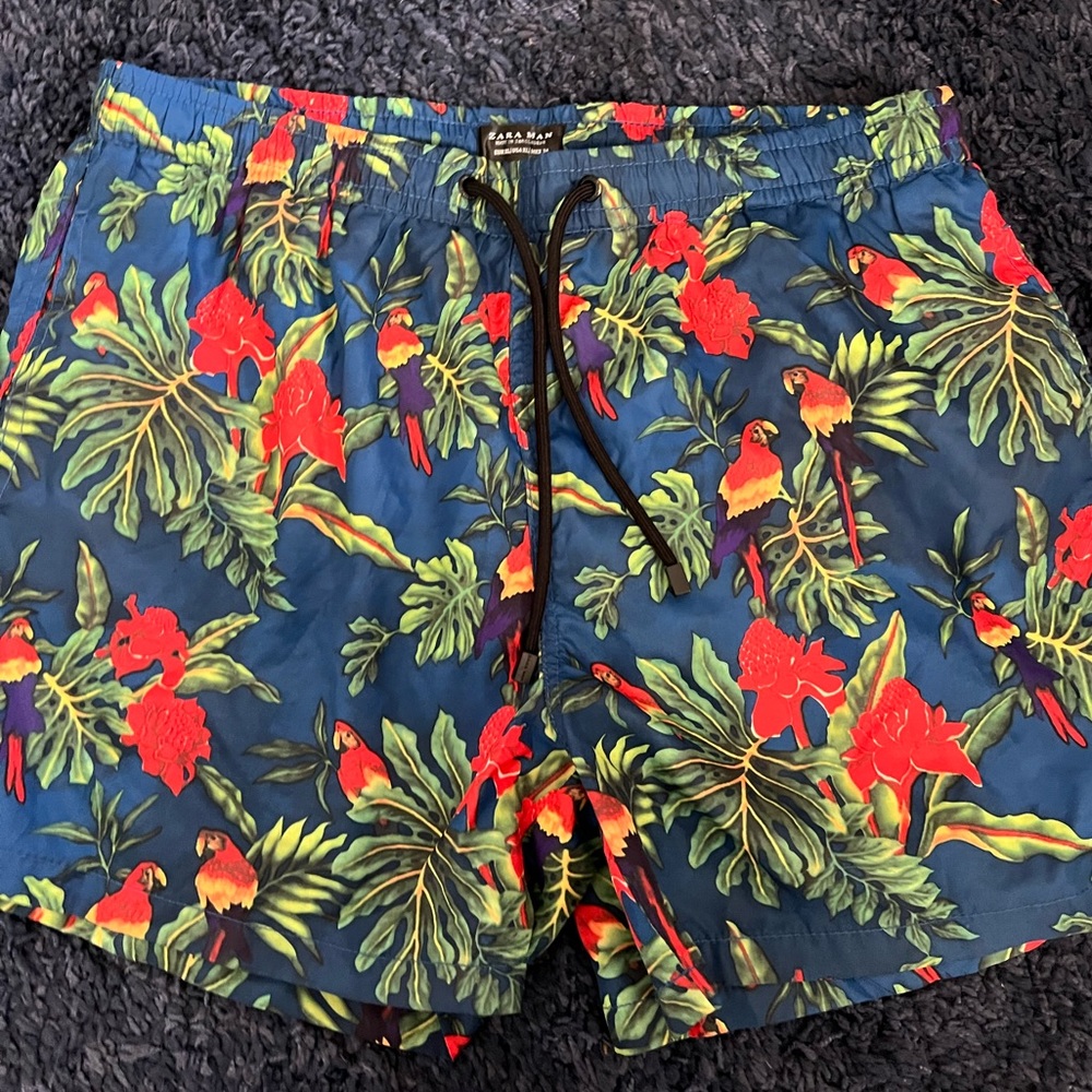Zara floral swim trunks